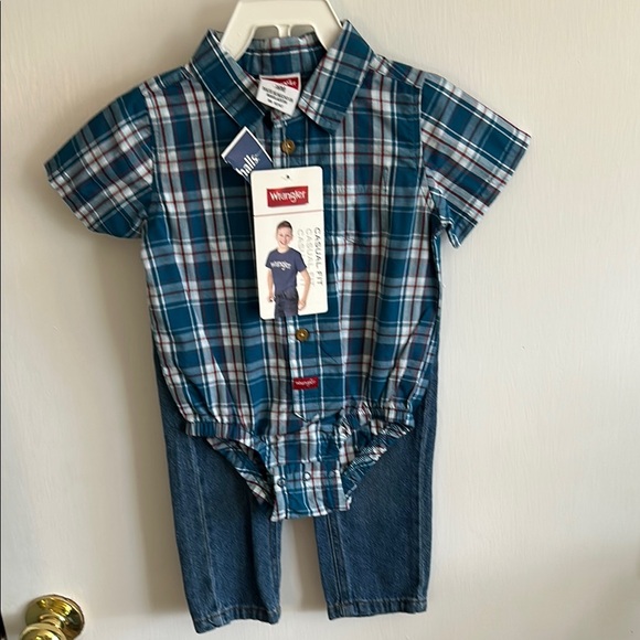 Wrangler Plaid Baby Romper - Picture 1 of 3
